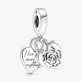 Pandora Charm-Anhänger: Rose Herzschloss - Sterling-Silber